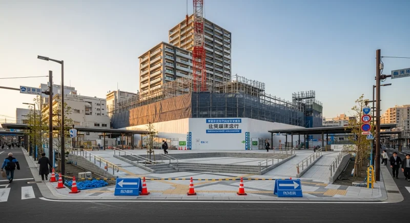 竹ノ塚駅西口駅前工事